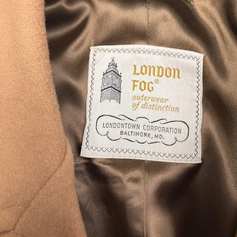 London Fog Overcoat Mens 42R Camel Tan Traditional Preppy‎ Wool Academia VTG USA